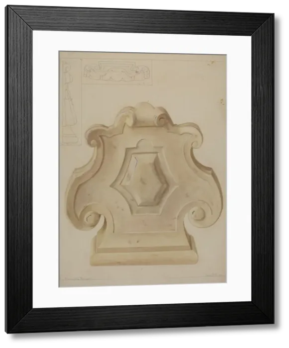 Framed Print : Marble Ornament (from top of mantelpiece), c. 1937. Creator: Manuel G. Runyan Framed Print : Marble Ornament (from top of mantelpiece), c. 1937. Creator: Manuel G. Runyan