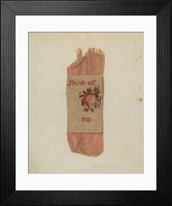 Framed Print : Bookmark (Valentine), c. 1938. Creator: Manuel G. Runyan Framed Print : Bookmark (Valentine), c. 1938. Creator: Manuel G. Runyan