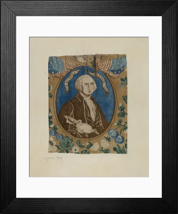 Framed Print : Portrait of George Washington, c. 1939. Creator: Suzanne Roy Framed Print : Portrait of George Washington, c. 1939. Creator: Suzanne Roy