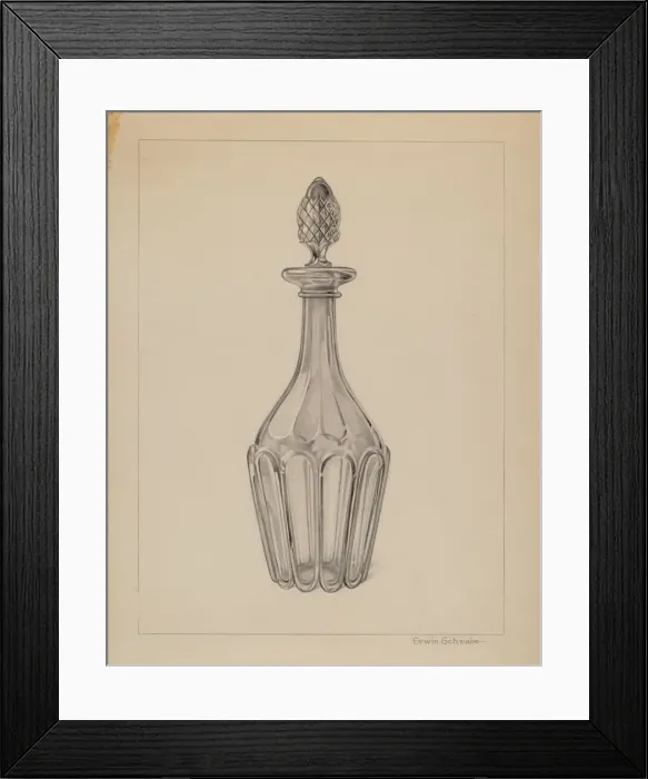 Framed Print : Glass Wine Decanter, c. 1937. Creator: Erwin Schwabe Framed Print : Glass Wine Decanter, c. 1937. Creator: Erwin Schwabe