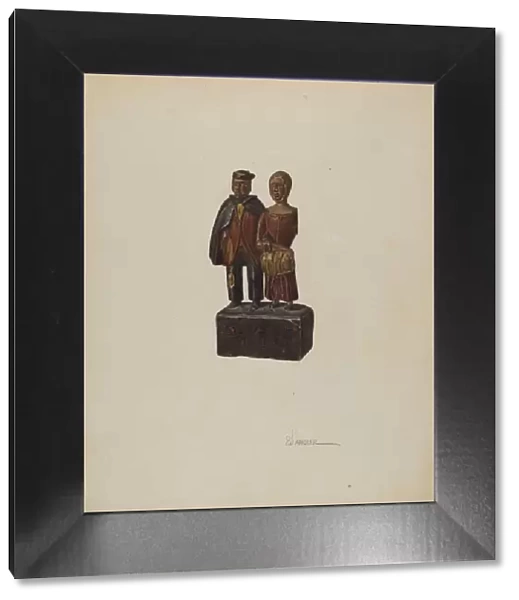 Carved Group: 'Mennonites Homeward', c. 1939. Creator: Selma Sandler