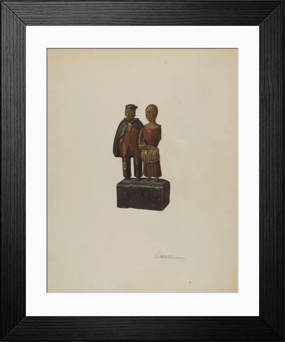 Framed Print : Carved Group: Mennonites Homeward, c. 1939. Creator: Selma Sandler Framed Print : Carved Group: Mennonites Homeward, c. 1939. Creator: Selma Sandler