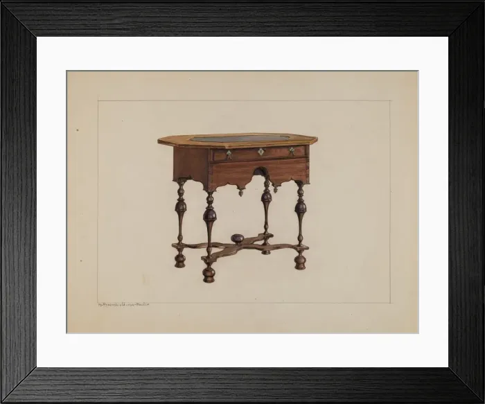 Framed Print : Slate-top Table, c. 1940. Creator: M. Rosenshield-von-Paulin Framed Print : Slate-top Table, c. 1940. Creator: M. Rosenshield-von-Paulin