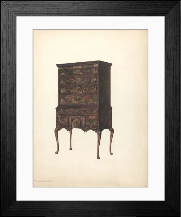 Framed Print : Highboy, c. 1940. Creator: M. Rosenshield-von-Paulin Framed Print : Highboy, c. 1940. Creator: M. Rosenshield-von-Paulin