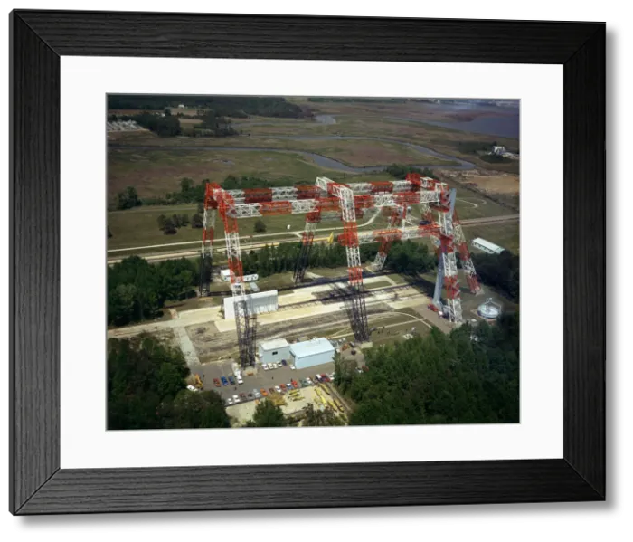 Framed Print : Drop Test at Lunar Landing Research Facility, 1974. Creator: NASA Framed Print : Drop Test at Lunar Landing Research Facility, 1974. Creator: NASA