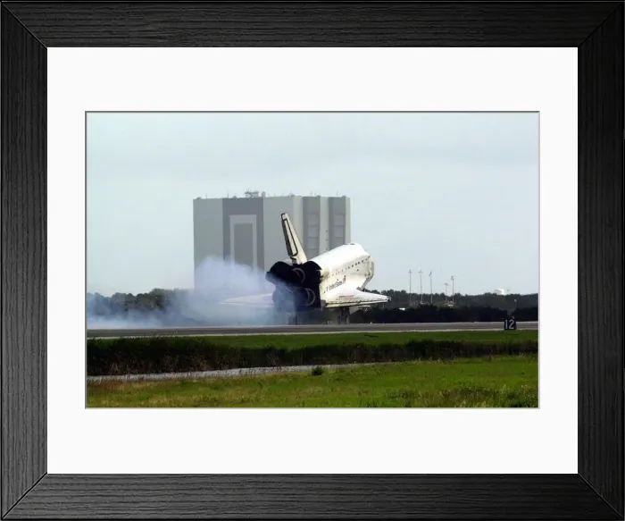 Framed Print : STS-108 touchdown, Kennedy Space Center, Florida, USA, December 17, 2001. Creator: NASA Framed Print : STS-108 touchdown, Kennedy Space Center, Florida, USA, December 17, 2001. Creator: NASA