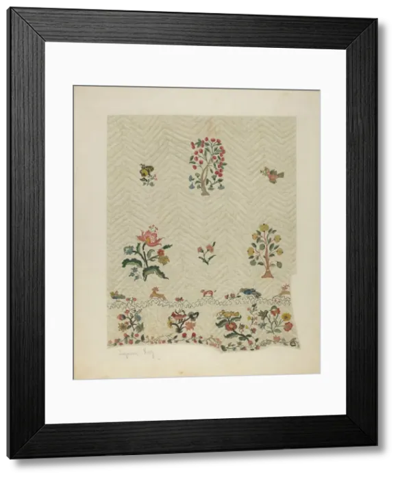 Framed Print : Bedspread, c. 1941. Creator: Suzanne Roy Framed Print : Bedspread, c. 1941. Creator: Suzanne Roy
