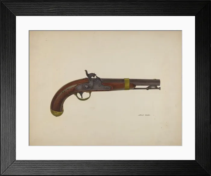 Framed Print : Pistol, c. 1941. Creator: Albert Rudin Framed Print : Pistol, c. 1941. Creator: Albert Rudin