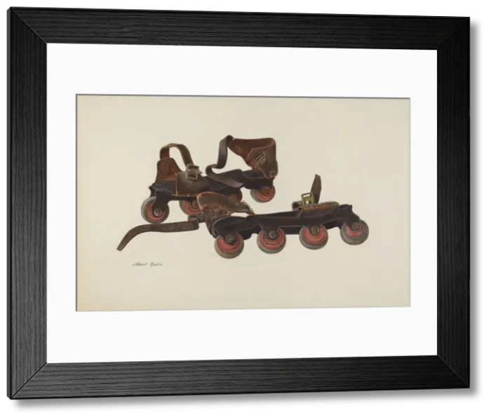 Framed Print : Roller Skates, c. 1941. Creator: Albert Rudin Framed Print : Roller Skates, c. 1941. Creator: Albert Rudin