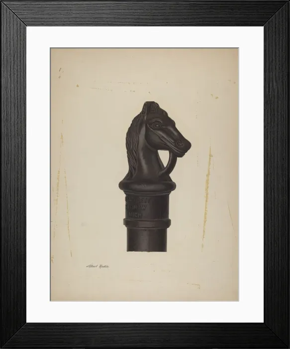 Framed Print : Hitching Post, c. 1941. Creator: Albert Rudin Framed Print : Hitching Post, c. 1941. Creator: Albert Rudin