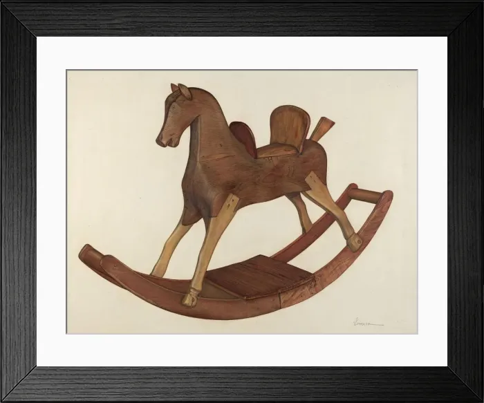 Framed Print : Rocking Horse, c. 1941. Creator: Selma Sandler Framed Print : Rocking Horse, c. 1941. Creator: Selma Sandler