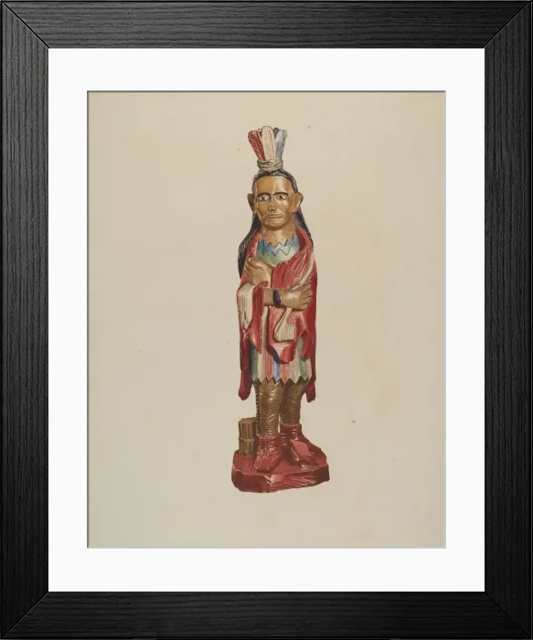 Framed Print : Cigar Store Indian, c. 1946. Creator: Albert Ryder Framed Print : Cigar Store Indian, c. 1946. Creator: Albert Ryder