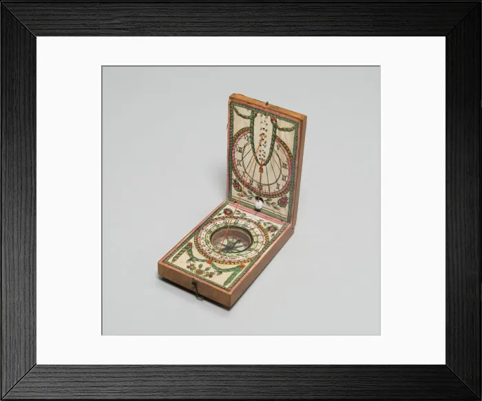 Framed Print : Portable Compass Sundial, Germany, c. 1790. Creator: J. Kleininger Framed Print : Portable Compass Sundial, Germany, c. 1790. Creator: J. Kleininger