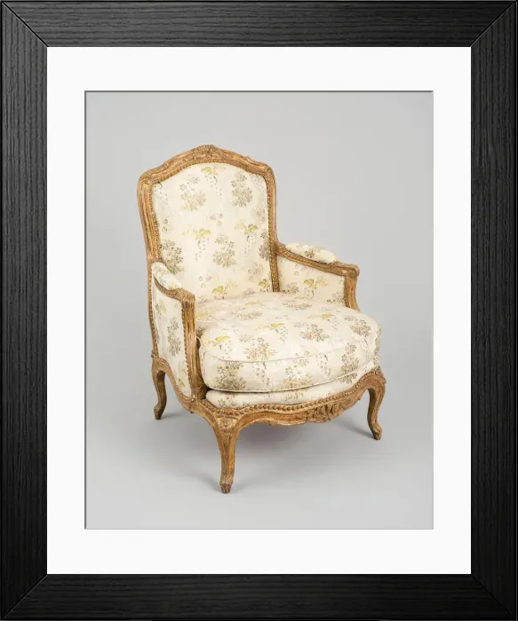 Framed Print : Armchair (Bergere ala Reine), France, 1750 / 65. Creator: Jacques Chenevat Framed Print : Armchair (Bergere ala Reine), France, 1750 / 65. Creator: Jacques Chenevat