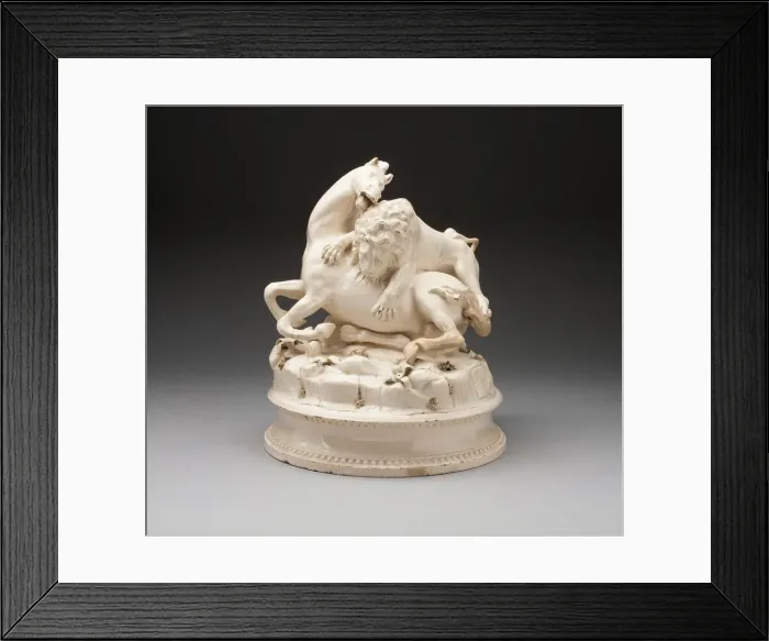 Framed Print : Lion Attacking Horse, Italy, 1789. Creator: Unknown Framed Print : Lion Attacking Horse, Italy, 1789. Creator: Unknown