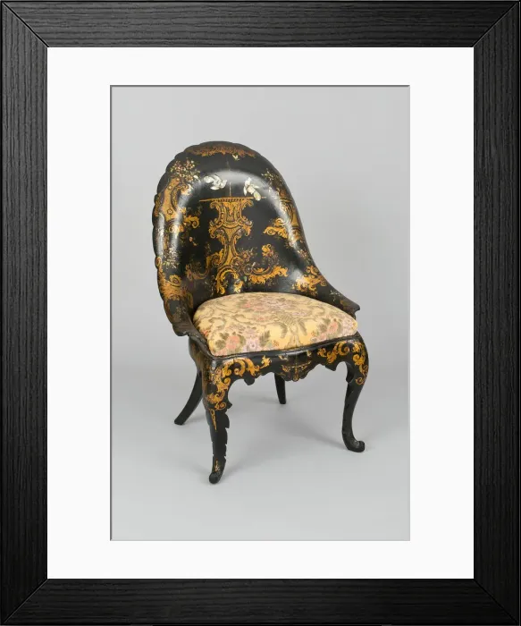 Framed Print : Pair of Chairs, Birmingham, 1844. Creator: Jennens & Bettridge Framed Print : Pair of Chairs, Birmingham, 1844. Creator: Jennens & Bettridge