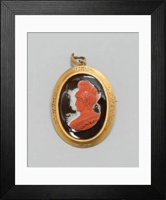 Framed Print : Cameo Pendant Brooch, Italy, c. 1860 / 75. Creator: Unknown Framed Print : Cameo Pendant Brooch, Italy, c. 1860 / 75. Creator: Unknown