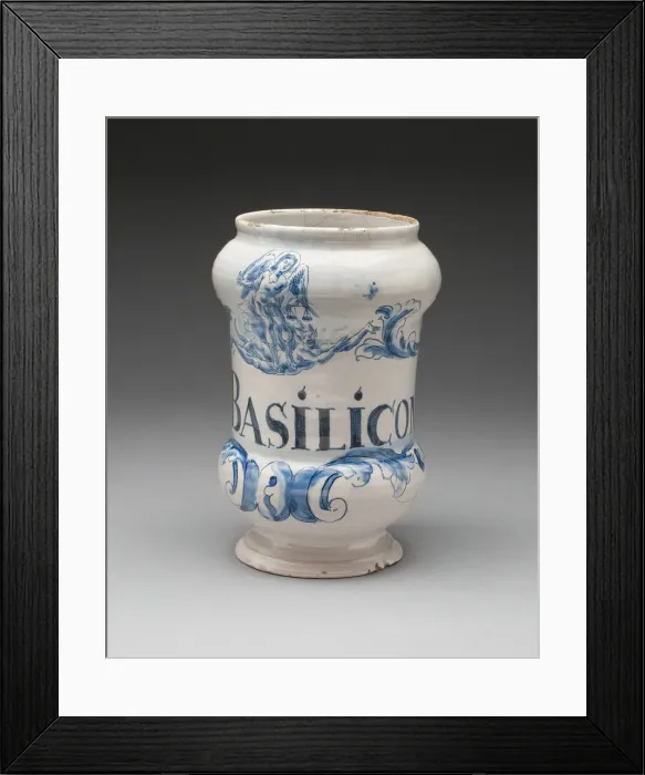 Framed Print : Pharmacy Jar, Savona, c. 1740. Creator: Unknown Framed Print : Pharmacy Jar, Savona, c. 1740. Creator: Unknown