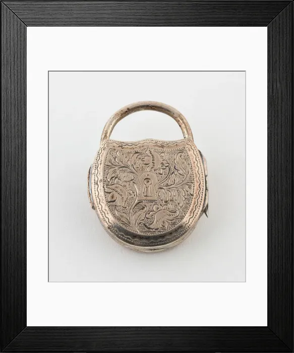 Framed Print : Vinaigrette in the Form of a Padlock, Birmingham, 1818 / 19 Framed Print : Vinaigrette in the Form of a Padlock, Birmingham, 1818 / 19