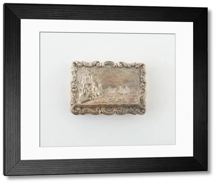 Framed Print : Vinaigrette with Harbor Scene, Birmingham, 1846 / 47. Creator: Marked B&S Framed Print : Vinaigrette with Harbor Scene, Birmingham, 1846 / 47. Creator: Marked B&S