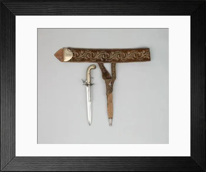 Framed Print : Combination Hunting Dagger and Double-Barrel Percussion Pistol... of Emperor Maximilian Framed Print : Combination Hunting Dagger and Double-Barrel Percussion Pistol... of Emperor Maximilian