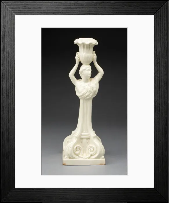Framed Print : Candlestick, Yorkshire, 1780 / 1800. Creator: Leeds Pottery Framed Print : Candlestick, Yorkshire, 1780 / 1800. Creator: Leeds Pottery
