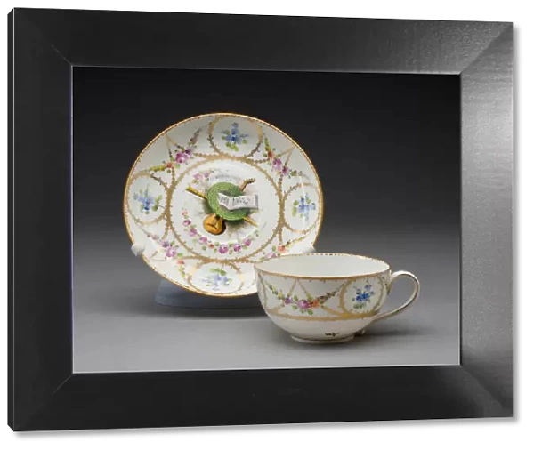 Cup and Saucer, Nyon, c. 1780. Creator: Nyon Porcelain Factory
