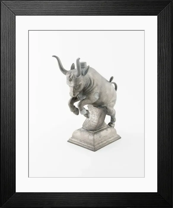 Framed Print : Butchers Guild Vessel in the Form of a Bull, Lindau, c. 1750. Creator: Unknown Framed Print : Butchers Guild Vessel in the Form of a Bull, Lindau, c. 1750. Creator: Unknown