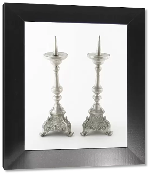Candlestick (one of a pair), Liege, 19th century. Creator: P. J. Joiris