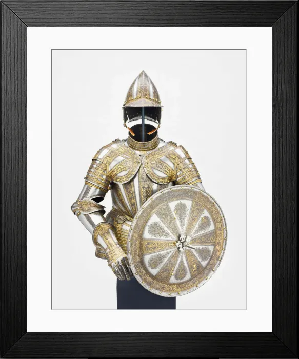 Framed Print : Half Armor and Targe for Service on Foot, Milan, 1590 / 1600. Creator: Master I. P. F Framed Print : Half Armor and Targe for Service on Foot, Milan, 1590 / 1600. Creator: Master I. P. F