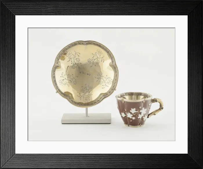 Framed Print : Cup and Saucer, Porcelain: c. 1780. Creator: Sevres Porcelain Manufactory Framed Print : Cup and Saucer, Porcelain: c. 1780. Creator: Sevres Porcelain Manufactory