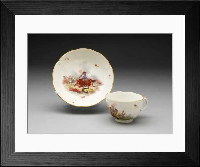 Framed Print : Cup and Saucer, Ludwigsburg, c. 1770. Creator: Ludwigsburg Porcelain Factory Framed Print : Cup and Saucer, Ludwigsburg, c. 1770. Creator: Ludwigsburg Porcelain Factory