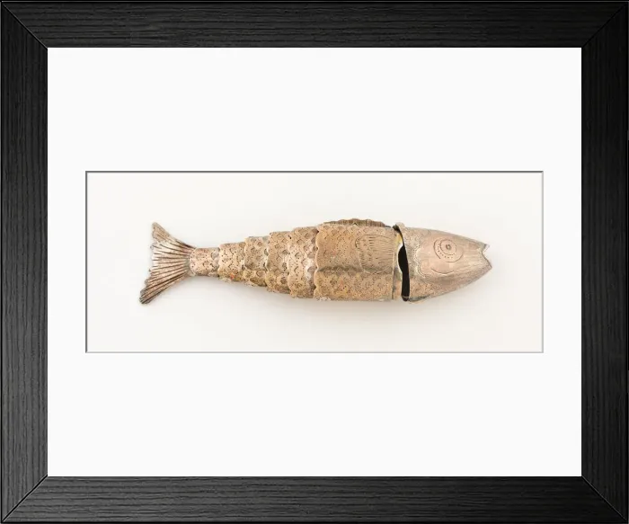 Framed Print : Fish-Shaped Vinaigrette, Birmingham, c. 1818. Creator: Possibly Joseph Willmore Framed Print : Fish-Shaped Vinaigrette, Birmingham, c. 1818. Creator: Possibly Joseph Willmore