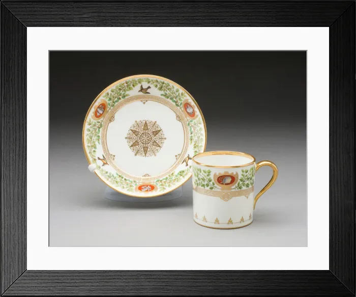 Framed Print : Cup and Saucer, Sevres, 1839 / 40. Creator: Sevres Porcelain Manufactory Framed Print : Cup and Saucer, Sevres, 1839 / 40. Creator: Sevres Porcelain Manufactory