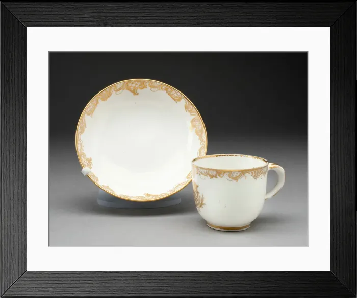 Framed Print : Cup and Saucer, Sevres, c. 1757. Creator: Sevres Porcelain Manufactory Framed Print : Cup and Saucer, Sevres, c. 1757. Creator: Sevres Porcelain Manufactory