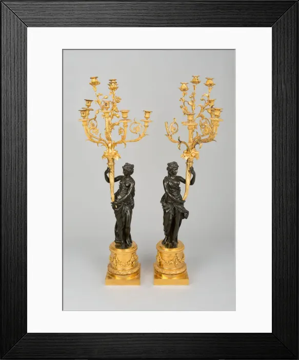 Framed Print : Pair of Eight Light Candelabra, France, c. 1785 or 19th century