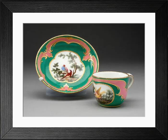 Framed Print : Cup and Saucer, Sevres, 1760. Creators: Sevres Porcelain Manufactory Framed Print : Cup and Saucer, Sevres, 1760. Creators: Sevres Porcelain Manufactory