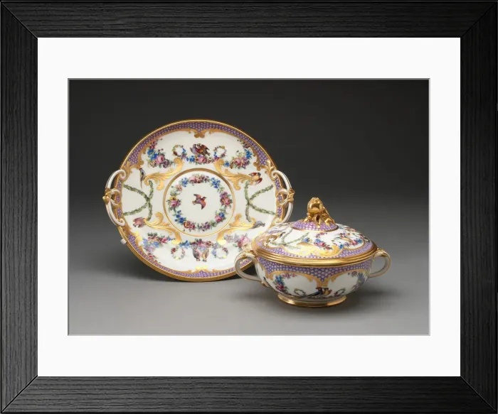 Framed Print : Covered Bowl and Stand (Ecuelle), Sevres, 1779 Framed Print : Covered Bowl and Stand (Ecuelle), Sevres, 1779