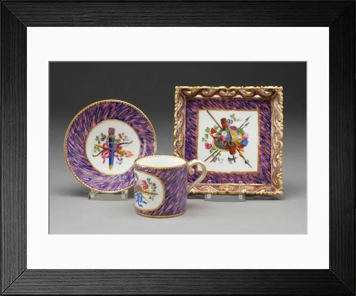 Framed Print : Coffee Cup, Saucer, and Tray, Sevres, 1761. Creator Framed Print : Coffee Cup, Saucer, and Tray, Sevres, 1761. Creator