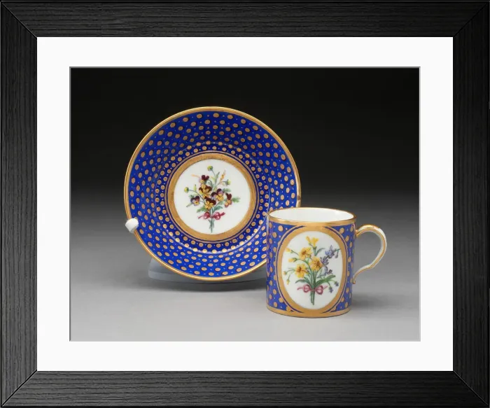 Framed Print : Cup and Saucer, Sevres, 1788. Creators: Sevres Porcelain Manufactory