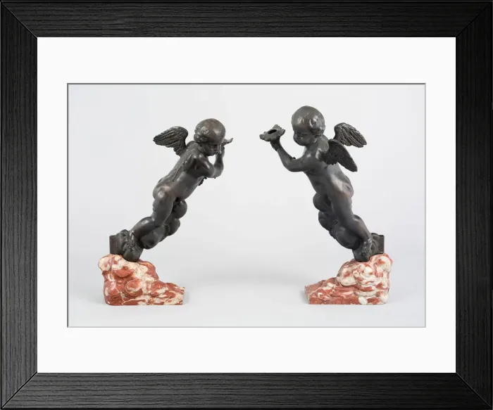 Framed Print : Pair of Candelabra, Italy, 1700 / 25. Creator: Unknown Framed Print : Pair of Candelabra, Italy, 1700 / 25. Creator: Unknown