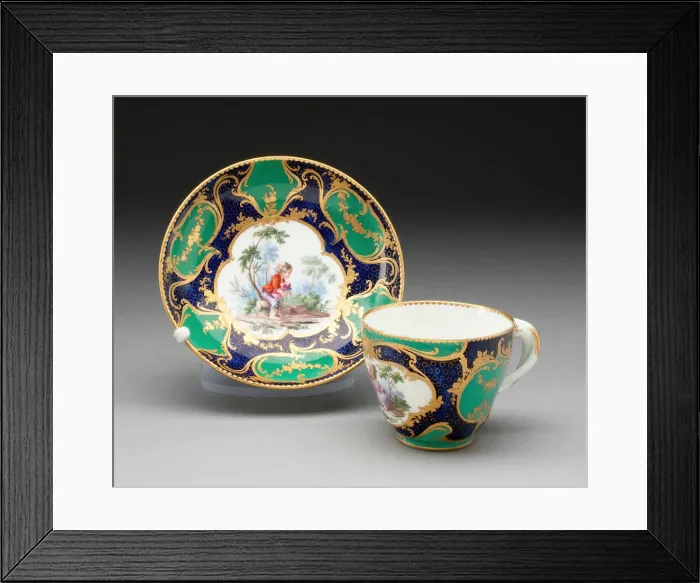 Framed Print : Cup and Saucer, Sevres, 1766. Creators: Sevres Porcelain Manufactory Framed Print : Cup and Saucer, Sevres, 1766. Creators: Sevres Porcelain Manufactory