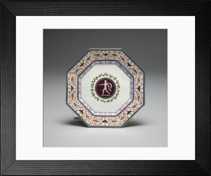 Framed Print : Plate from the Arabesque Service, France, 1785. Creators Framed Print : Plate from the Arabesque Service, France, 1785. Creators