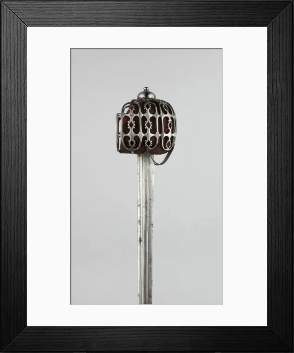 Framed Print : Basket-Hilted Broadsword with Scabbard (Claymore), Scotland, c. 1750. Creator: Unknown Framed Print : Basket-Hilted Broadsword with Scabbard (Claymore), Scotland, c. 1750. Creator: Unknown