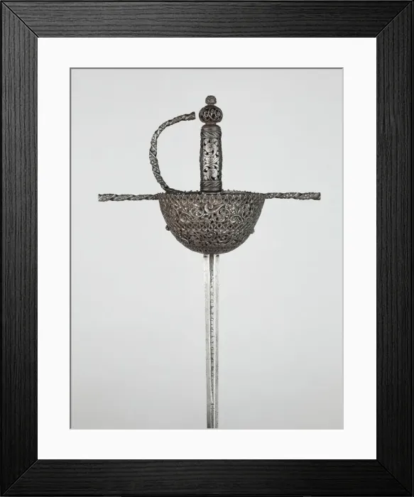 Framed Print : Cup-Hilted Rapier, Italy, 1670 / 90. Creator: Unknown Framed Print : Cup-Hilted Rapier, Italy, 1670 / 90. Creator: Unknown