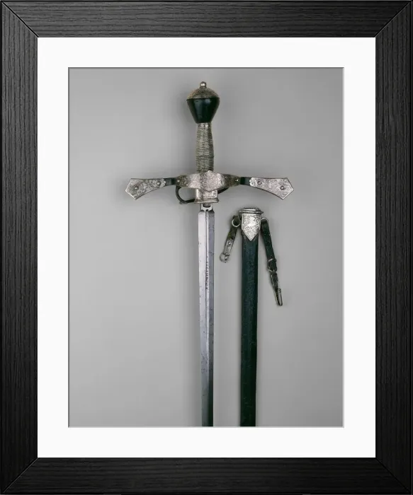 Framed Print : Sword with Scabbard for an Officer in the Bodyguard of the Elector of Saxony, Dresden, c Framed Print : Sword with Scabbard for an Officer in the Bodyguard of the Elector of Saxony, Dresden, c