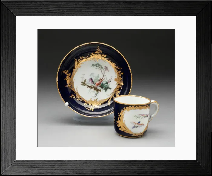Framed Print : Cup and Saucer, Vincennes, 1752 / 53. Creators: Vincennes Porcelain Manufactory, Yvemel Framed Print : Cup and Saucer, Vincennes, 1752 / 53. Creators: Vincennes Porcelain Manufactory, Yvemel