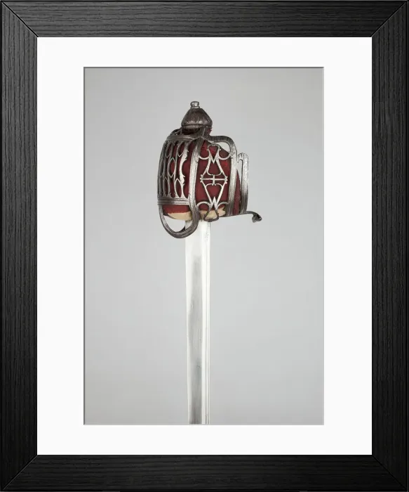 Framed Print : Basket-Hilted Broadsword, Stirling, about 1750. Creator: Walter Allan Framed Print : Basket-Hilted Broadsword, Stirling, about 1750. Creator: Walter Allan