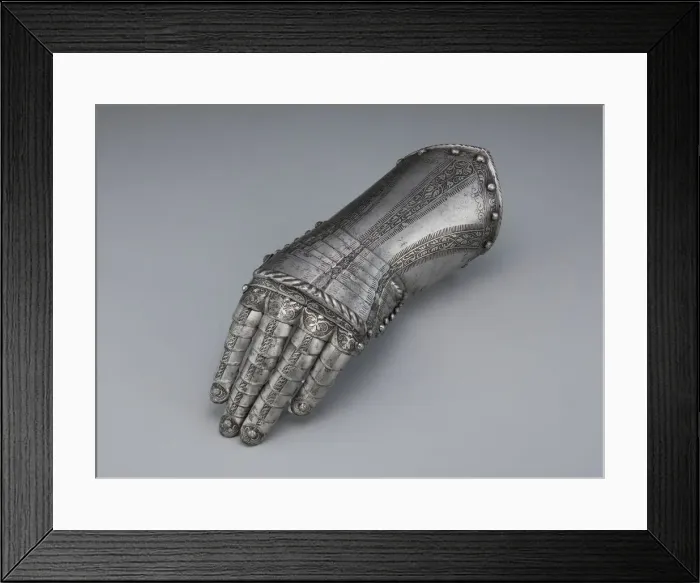 Framed Print : Fingered Gauntlet for the Left Hand, Landshut, c. 1535 / 40. Creator: Wolfgang Grosschedel Framed Print : Fingered Gauntlet for the Left Hand, Landshut, c. 1535 / 40. Creator: Wolfgang Grosschedel