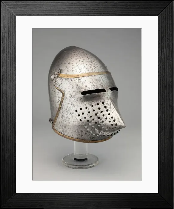 Framed Print : Visored Bascinet, Italy, 1390 / 1400. Creator: Unknown Framed Print : Visored Bascinet, Italy, 1390 / 1400. Creator: Unknown